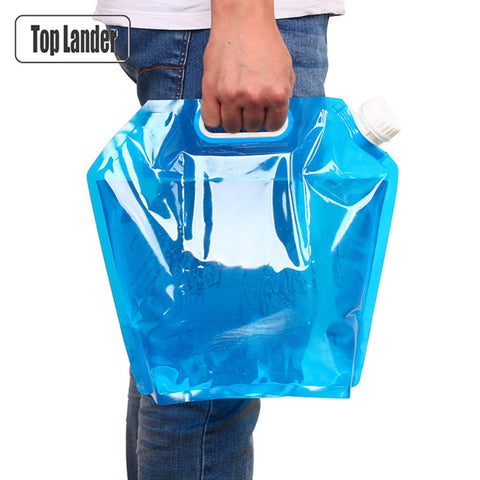 5/10L Folding Water Bags Outdoor Camping Hiking Survival Picnic Water Soft Bucket Carrier Container Hydration Storage Bladder