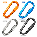 Lixada 1/9 PCS Survival D-ring Locking Carabiner Clip Set Screw Lock Hanging Hook Buckle Karabiner Camping Climbing Equipment