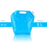 High Capacity Outdoor Water Bag 5/10L Folding Water Bag Canister PE Tasteless Safety Seal Lightweight Drinking Water Storage Bag