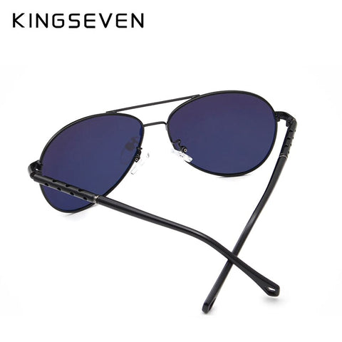 KINGSEVEN Brand Design Pilot Sunglasses Men and Women Polarized Mirror Hollow Frame UV Glass Goggles For Driving Fishing N7866