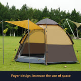 Hewolf Quick Automatic Open Tent 3-8 Person Double Layer Large Camping Family Outdoor Recreation Party Tents Awning Beach Tent