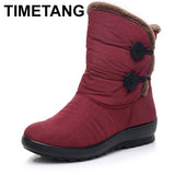 TIMETANG Snow Boots 2018 Brand Women Winter Boots Button lady Shoes Antiskid Waterproof Flexible Women Fashion Casual Boots E238