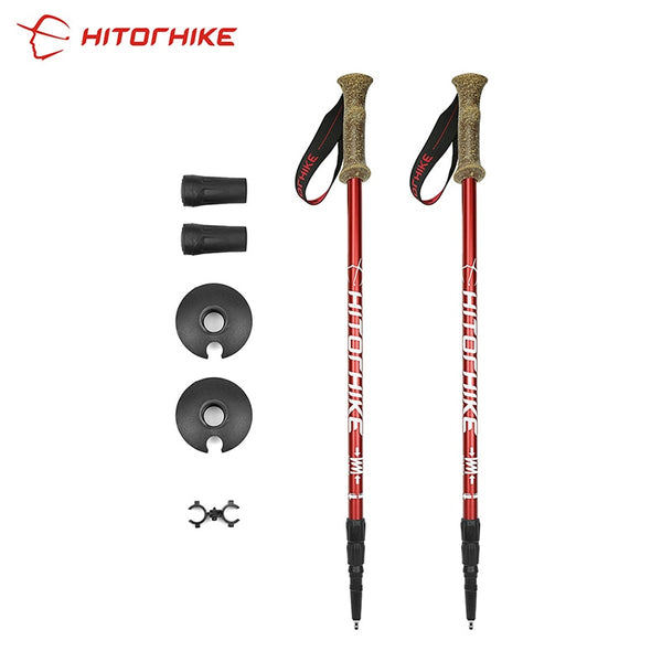 Hitorhike Outdoor Travel Camping Hiking Climbing Walking Stick 6061 Aluminium AlloyAlpenstock Skiing Trekking Pole 1pair Arrival