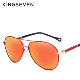 KINGSEVEN Brand Design Pilot Sunglasses Men and Women Polarized Mirror Hollow Frame UV Glass Goggles For Driving Fishing N7866