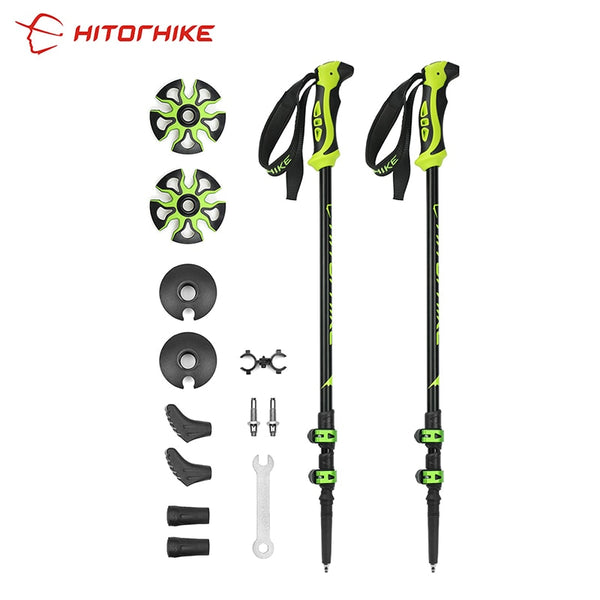 Homful/Hitorhike for Nordic walking sticks camping hiking Ultralight Adjustable Telescopic Alpenstock Trekking Poles climbing