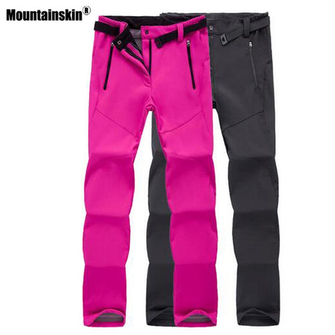 Mountainskin Women Men Thick Warm Fleece Softshell Pants Fishing Camping Hiking Skiing Trousers Waterproof Windproof VA274