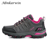 Autumn Spring Women Outdoor Leather Trekking Hiking Shoes Woman Mountain Sneakers Treking Walking Camping Trail Climbing