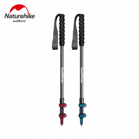 Naturehike ST10-Outdoor Ultralight Walking Stick Protable Carbon Fibers Trekking Poles 3 Section Outer Lock Stick Skiing Stick