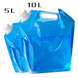 High Capacity Outdoor Water Bag 5/10L Folding Water Bag Canister PE Tasteless Safety Seal Lightweight Drinking Water Storage Bag