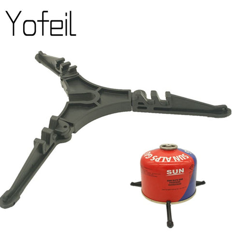 Yofeil Outdoor Camping  Gas Tank Stove  Base Holder  Cartridge Canister  Tripod Braket Bottle Shelf  tilting prevention Stand