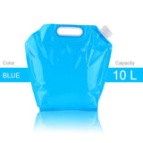 High Capacity Outdoor Water Bag 5/10L Folding Water Bag Canister PE Tasteless Safety Seal Lightweight Drinking Water Storage Bag