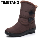 TIMETANG Snow Boots 2018 Brand Women Winter Boots Button lady Shoes Antiskid Waterproof Flexible Women Fashion Casual Boots E238