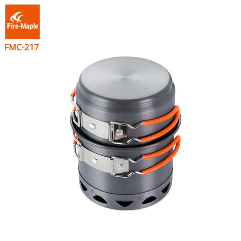 Fire Maple Camping Cookware Set Outdoor Compact Foldable Heat Exchang Pot FMC-217 268g Light Weight Solo Travel Cooking Pots