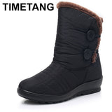 TIMETANG Snow Boots 2018 Brand Women Winter Boots Button lady Shoes Antiskid Waterproof Flexible Women Fashion Casual Boots E238