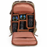Retro Batik Waterproof Canvas Large Capacity Camera Video Backpack Travel Casual Mens DSLR Photography Shoulders Bag Tripod Case