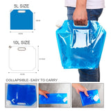 High Capacity Outdoor Water Bag 5/10L Folding Water Bag Canister PE Tasteless Safety Seal Lightweight Drinking Water Storage Bag