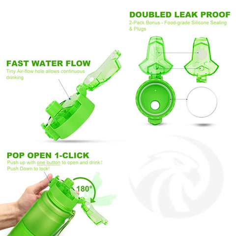 ZORRI Bottle For Water Protein Shaker Portable Motion Sports Water Bottle Bpa Free Eco-Friendly  Sports Camping Hiking Gourde
