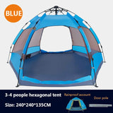 Hewolf Quick Automatic Open Tent 3-8 Person Double Layer Large Camping Family Outdoor Recreation Party Tents Awning Beach Tent