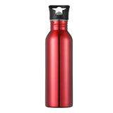 750ml Sports Outdoor Straw Water Bottle 304 Stainless steel Portable Handle Lid Water Bottle With Mountaineering Buckle Kettle