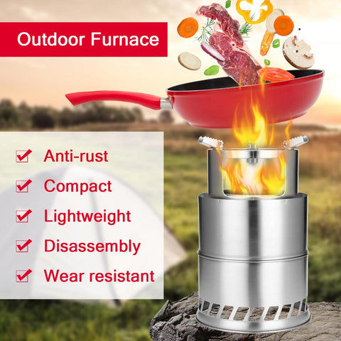 Outdoor Camping Equipment Cross Border Windproof Wood Stove Outdoor Detachable Furnace Picnic Gas Burner Camping Stove 캠핑용품