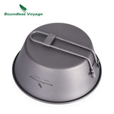 Boundless Voyage Titanium Sierra Cup Outdoor Camping Picnic Portable  Bowl with Folding Handle Tableware 300ml 450ml