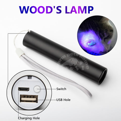 WOOD&#39;s Lamp Fungus Test Lamp Light Skin Ultraviolet Light Cat dog Moss Tinea Light UV Flashlights Pets Urine and Stains Detector