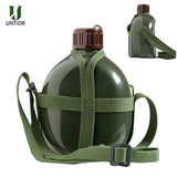 UNTIOR Aluminum Military Army Flask Wine Water Bottle Cooking Cup With Shoulder Strap Hiking Kettle Outdoor Tools 1L/2L