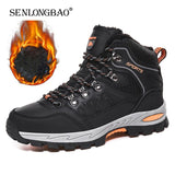 Brand Winter Men&#39;s Boots Plush Warm Men&#39;s Snow Boots Waterproof Men&#39;s Ankle Boots Breathable Handmade Outdoor Men Hiking Boots