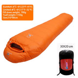 Very Warm White Goose Down Filled Adult Mummy Style Sleeping Bag Fit for Winter Thermal 4 Kinds of Thickness Travel Camping