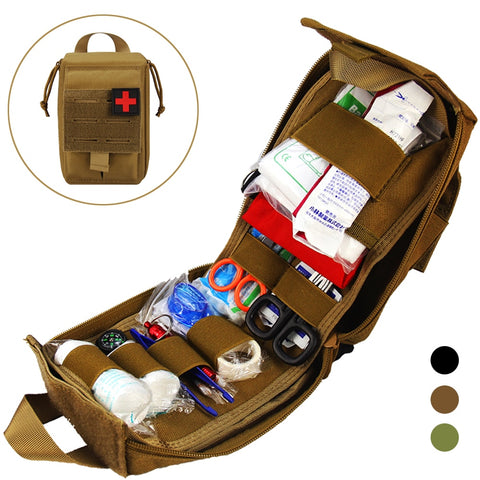 Tactical Molle First Aid Kit Survival Bag 1000D Nylon Emergency Pouch Military Outdoor Travel Waist Pack Camping Lifesaving Case