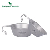 Boundless Voyage Titanium Sierra Cup Outdoor Camping Picnic Portable  Bowl with Folding Handle Tableware 300ml 450ml