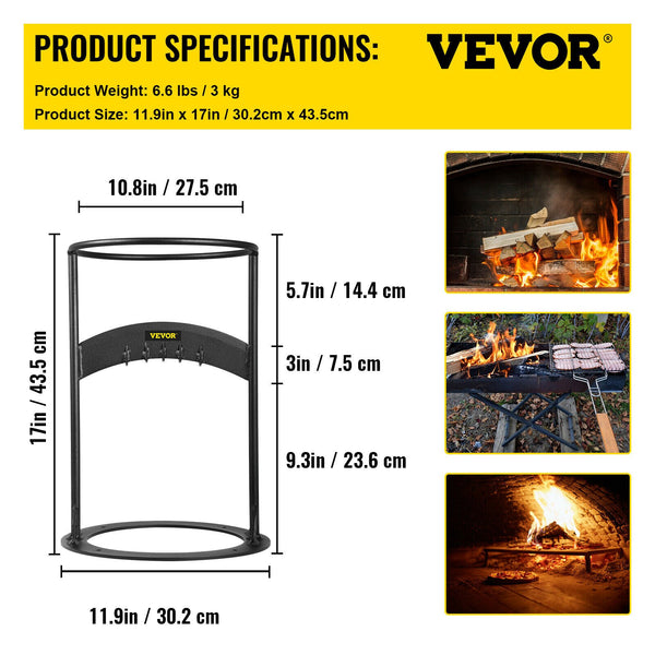 VEVOR Steel Firewood Splitter Woodworking Tools Manual Firewood Distributor Wedge Hatchet W/ Rubber Strip Firewood Distributor