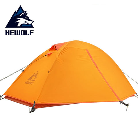 Hewolf Camping Tents Double-layer Single 20D Nylon Silicon Aluminum Pole Ultralight Outdoor Travel Waterproof Cycling Tent