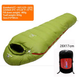 Very Warm White Goose Down Filled Adult Mummy Style Sleeping Bag Fit for Winter Thermal 4 Kinds of Thickness Travel Camping