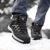 Brand Winter Men&#39;s Boots Plush Warm Men&#39;s Snow Boots Waterproof Men&#39;s Ankle Boots Breathable Handmade Outdoor Men Hiking Boots