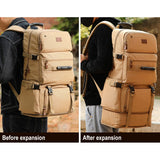 80L Large Capacity Backpack Multifunction Canvas Luggage Backpacks Men Travel Pack Bag Moutaineering Package Bags Vintage XA75C