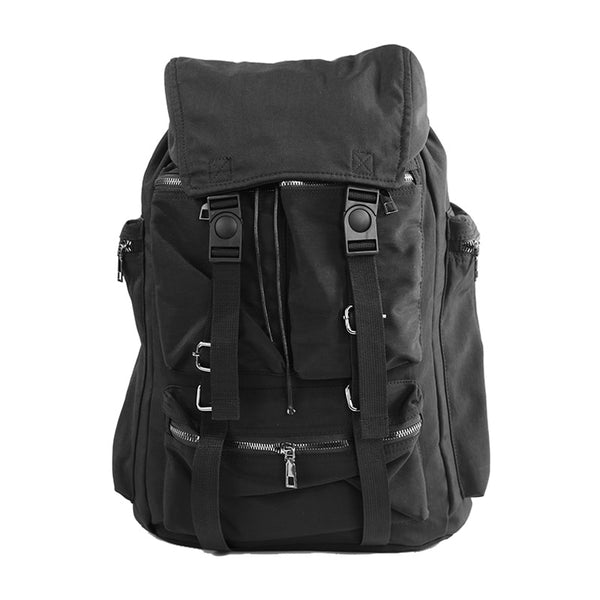 Black Nylon Waterproof Backpack Drawstring Shoulder Bag Men Travel Backpack Large Capacity Student School Bags MD0195