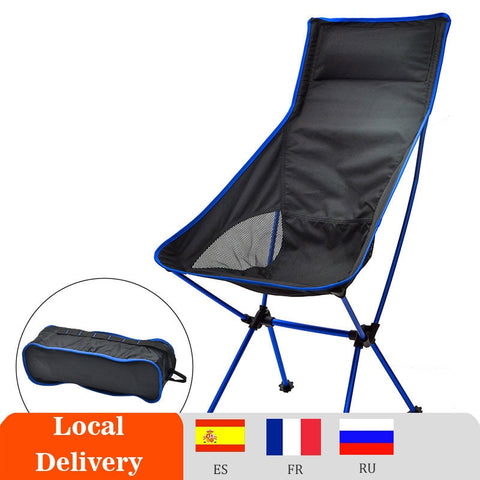 Outdoor Camping Chairs Folding Moon Chair Portable Extended Hiking Seat Beach Fishing Chair Ultralight Garden Picnic Furniture