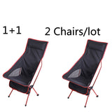 2 PCS Portable Ultralight Outdoor Folding Camping Chair Moon Chairs High Load Travel Beach Hiking Picnic BBQ Seat Fishing Tools