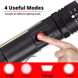 Powerful T6 LED Flashlight COB Work Light with Magnet USB Tactical Torch 4 Modes Waterproof Fishing Lantern 18650 Zoom Lamp