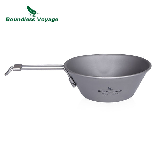 Boundless Voyage Titanium Sierra Cup Outdoor Camping Picnic Portable  Bowl with Folding Handle Tableware 300ml 450ml