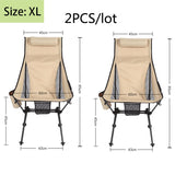 2 PCS Portable Ultralight Outdoor Folding Camping Chair Moon Chairs High Load Travel Beach Hiking Picnic BBQ Seat Fishing Tools