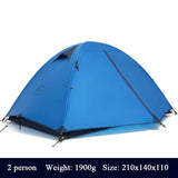 Hewolf Camping Tents Double-layer Single 20D Nylon Silicon Aluminum Pole Ultralight Outdoor Travel Waterproof Cycling Tent