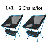 2 PCS Portable Ultralight Outdoor Folding Camping Chair Moon Chairs High Load Travel Beach Hiking Picnic BBQ Seat Fishing Tools