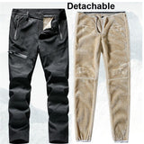 Men Women Winter Lamb Fur Thermal Detachable Waterproof Windproof Pants Ski Camp Hiking Fish Trekking Climb Camouflage Trousers