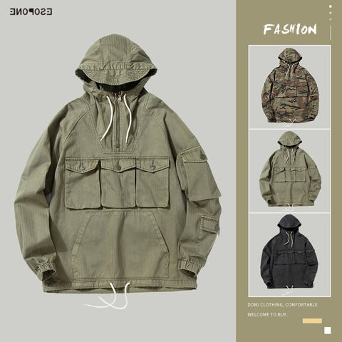 Autumn Winter New Solid Color Sweater Outdoors Climbing Trekking Military Hunting Combat Fashion Hoodie Loose Men&#39;s Wear Jacket