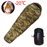 Very Warm White Duck Down Filled Adult Mummy Style Sleeping Bag Fit for Winter Therma 3 Kinds of Thickness Travel Camping