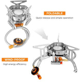 Onliving Camping Gas Stove Windproof Outdoor Gas Burner Portable Folding Split Tourist Equipment For Cooking Hiking 3500W