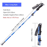 Outdoor Portable Folding Nordic Walking Pole 1PC 250G Ultralight Trekking Pole Hiking Stick