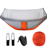 Automatic Quick-opening Mosquito Net Hammock Outdoor Camping Pole Hammock swing  Anti-rollover Nylon Rocking Chair 260x140cm